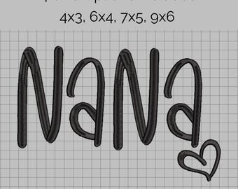 Nana Heart Embroidery Files | Machine Embroidery | Digital Download