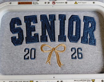 Senior 2026 Applique Embroidery Design, Glitter Applique Files, (Instant Download)