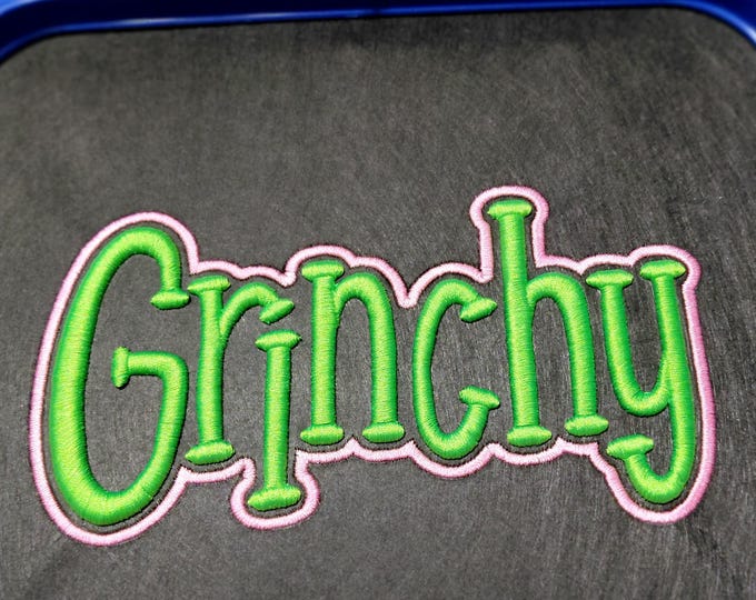 Featured listing image: Grinchy Puff Embroidery,  Puff Christmas Embroidery,  3d Embroidery