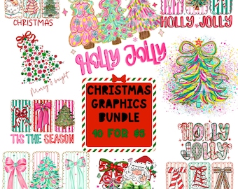 Christmas PNG Graphics Bundle: Holiday Designs (Digital Download)