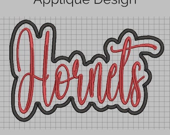 Hornets Applique Design | Machine Embroidery Applique Files