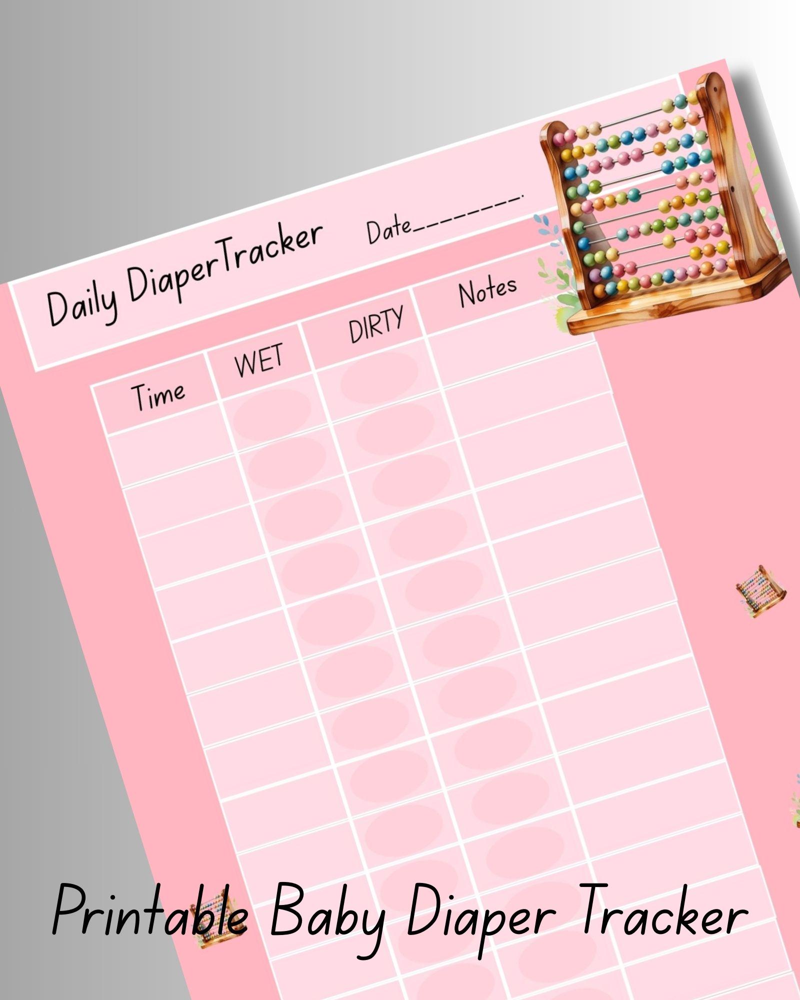 Printable Baby Diaper Log – Daily Newborn Tracker for Parents, Nursery ...