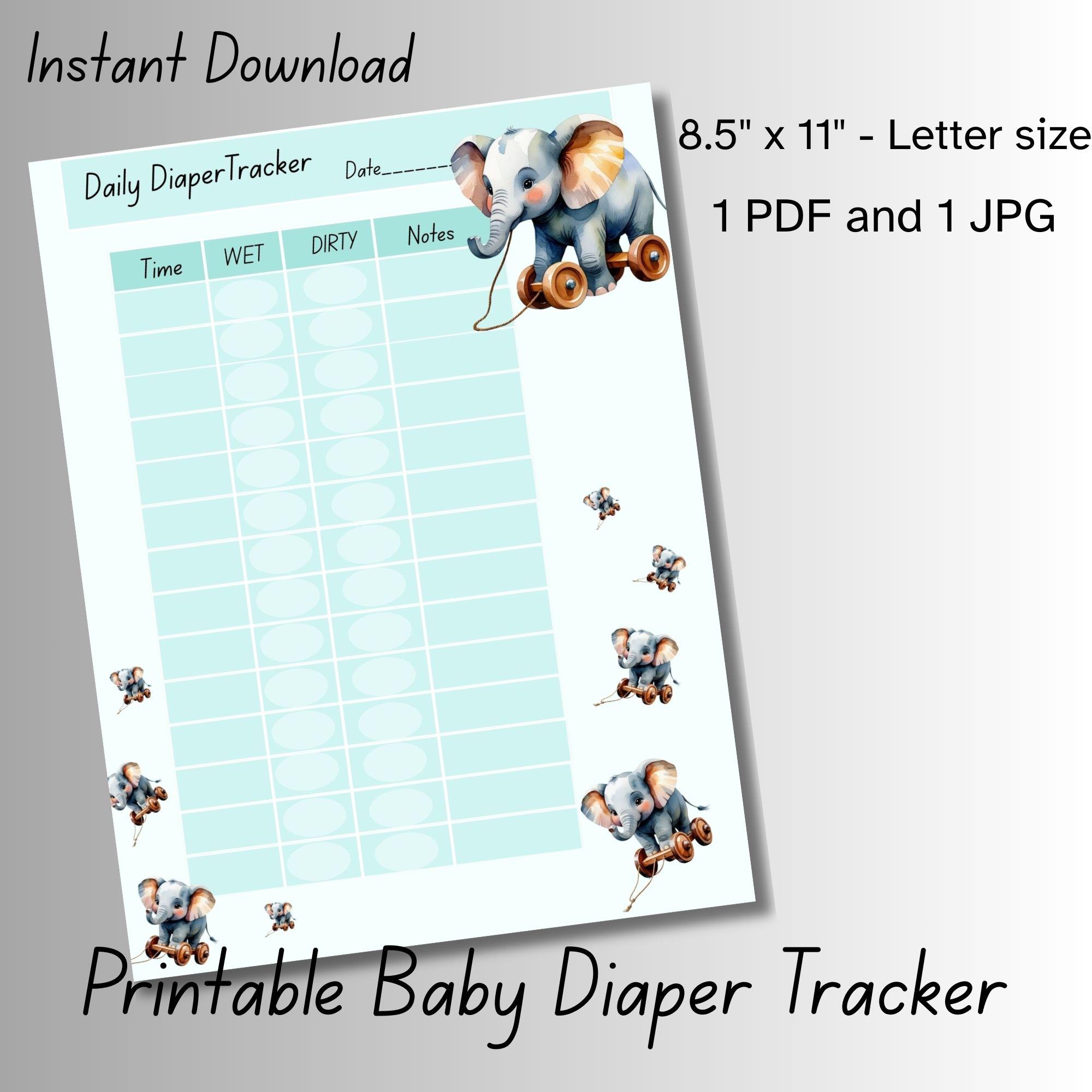 Printable Baby Diaper Log – Daily Newborn Tracker for Parents, Nursery ...