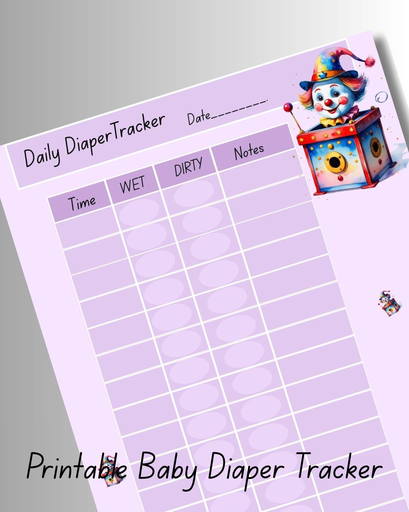 Newborn Diaper Tracker Printable – Daily Baby Nursery Log for Parents ...