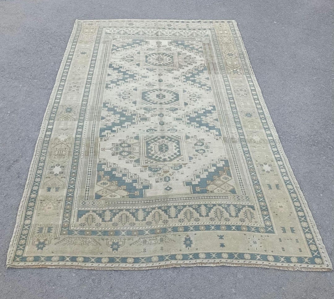 6x8 Rugs, Rectangle Rug, Wool Rug, Brown and Green Rug, Anatolian Rug ...