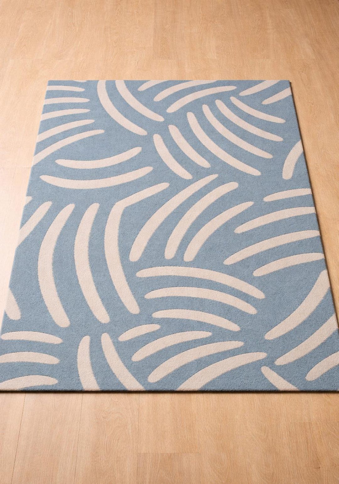 Modern Blue and off White Abstract Rug, Hand Tufted Wool Carpet - Etsy