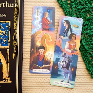 Magisches Merlin-Lesezeichen – Doppelseitiges Design – Artus-Sage-Motiv – Inspiriert von der BBC-Serie Merlin