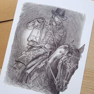 Cowboy Winter Ride Art Print