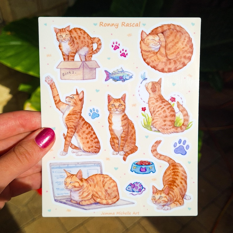 Orange Cat Sticker Sheet - Ronny Rascal - Etsy