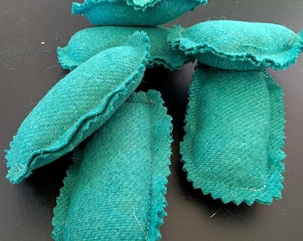 Cat Toy - Rectangular, Soft, Green Flannel with Catnip