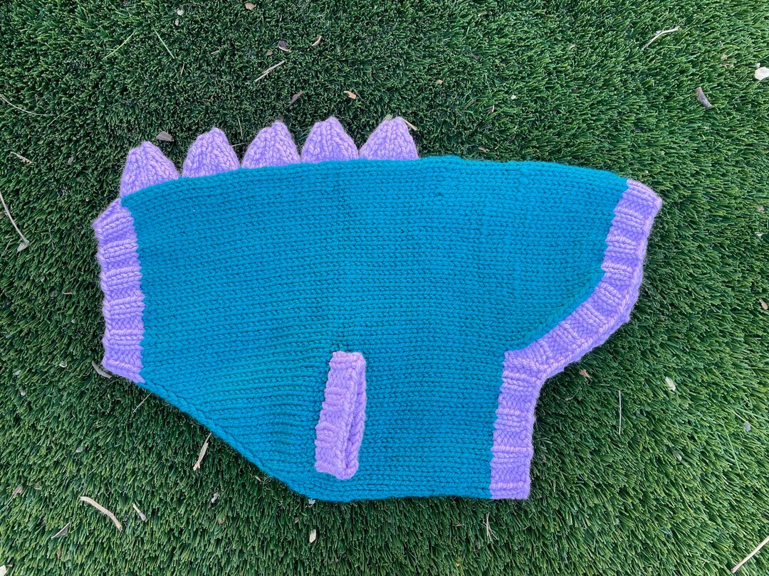 Dinosaur Dog Sweater Teal/lavender made to Order Etsy