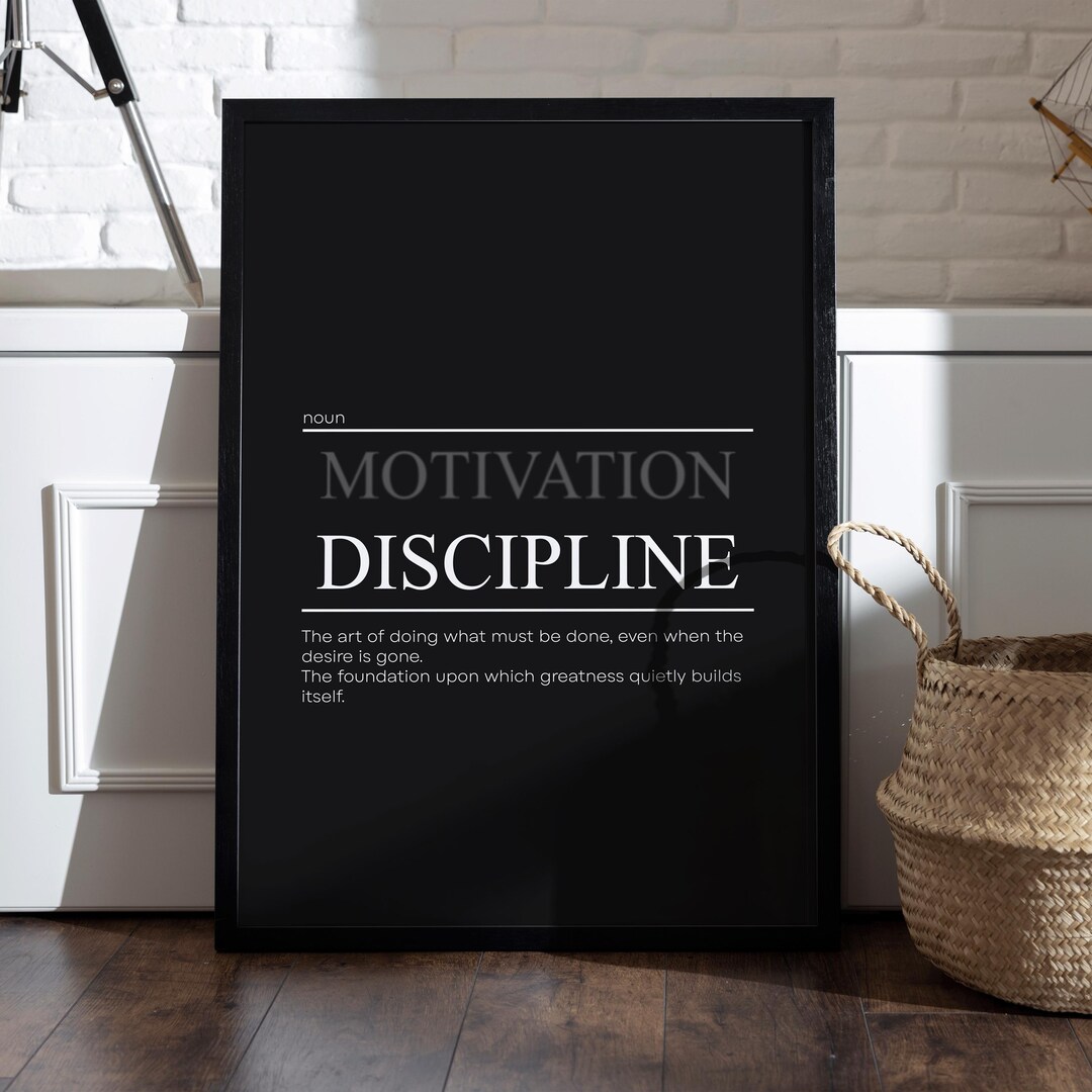 Discipline Definition Print – Minimalist Typography Wall Art (digital ...