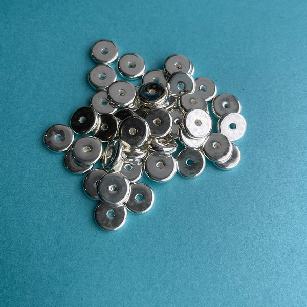 LAST PACK Twenty 13mm washers Greek silver ceramic round silver