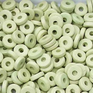 25 Mint green Round 8mm Washers Greek Ceramic Beads