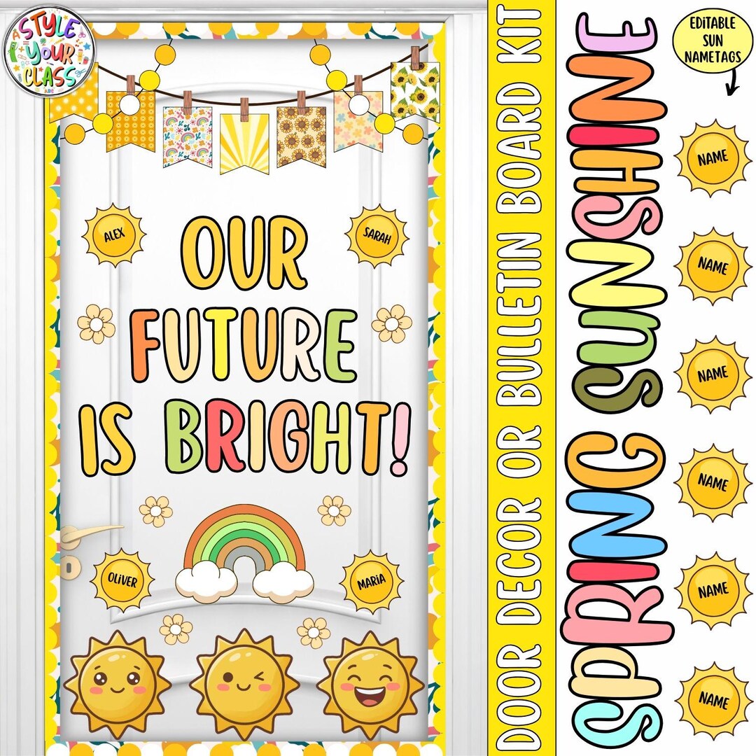 Our Future is Bright: Spring Sunshine and April Bulletin Board or Door ...