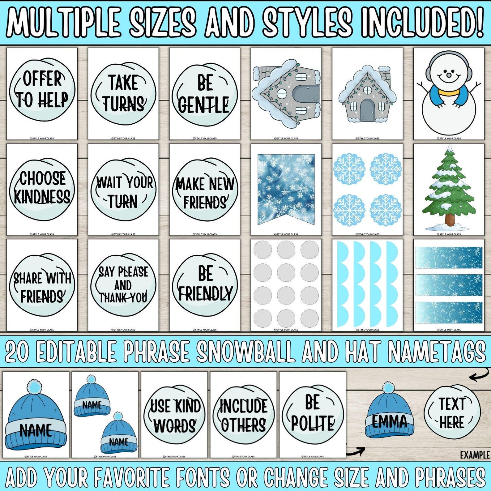 Snow Many Ways to Be Kind! | Winter Kindness Bulletin Board or Door ...
