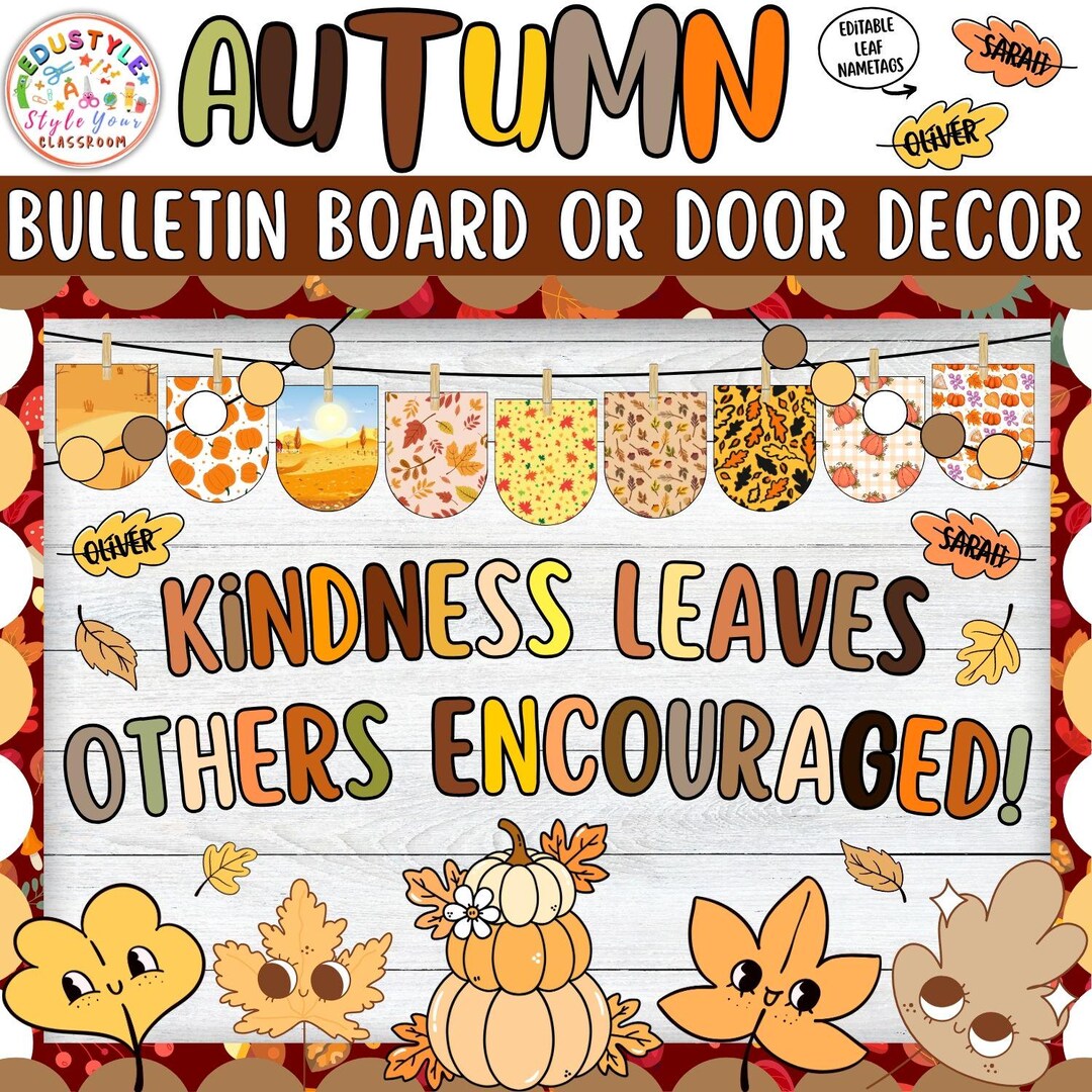 Leaves Autumn Bulletin Board and Door Decor Kit | Fall Classroom ...