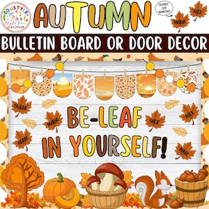 Be-Leaf in Yourself!: Pinnwand oder Tür Dekor für Herbst und Kürbis | Herbst