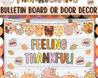 Feeling Thankful!: Thanksgiving Turkey Bulletin Board or Door Decor Kit | Fall