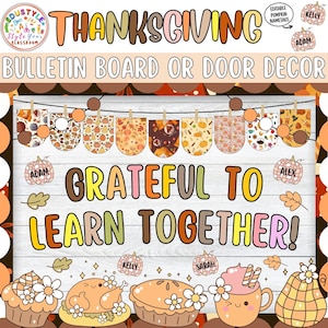Grateful To Learn Together: Thanksgiving Turkey Bulletin Board or Door Decor Kit