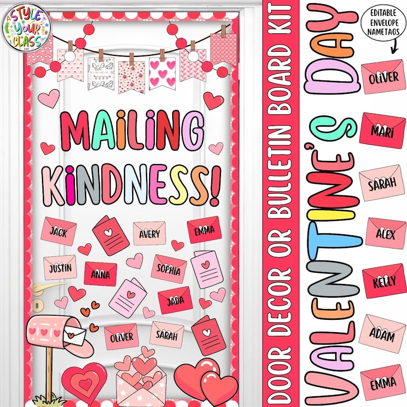 Mailing Kindness!: Valentine's Day Envelope and Mailbox Bulletin Board ...
