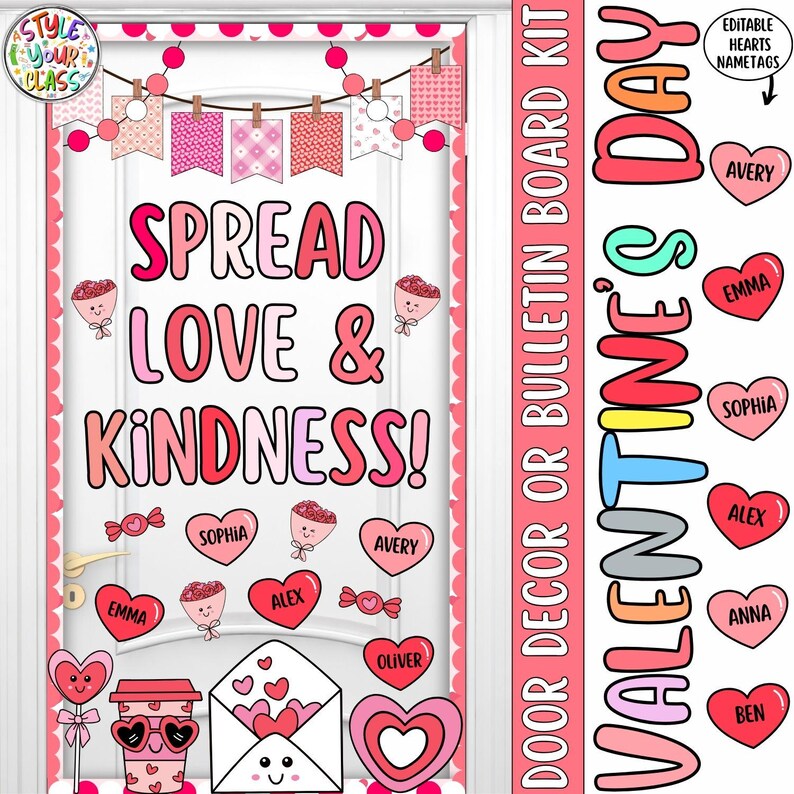 Spread Love & Kindness!: Valentine’s Day Hearts Door Decor or Bulletin ...