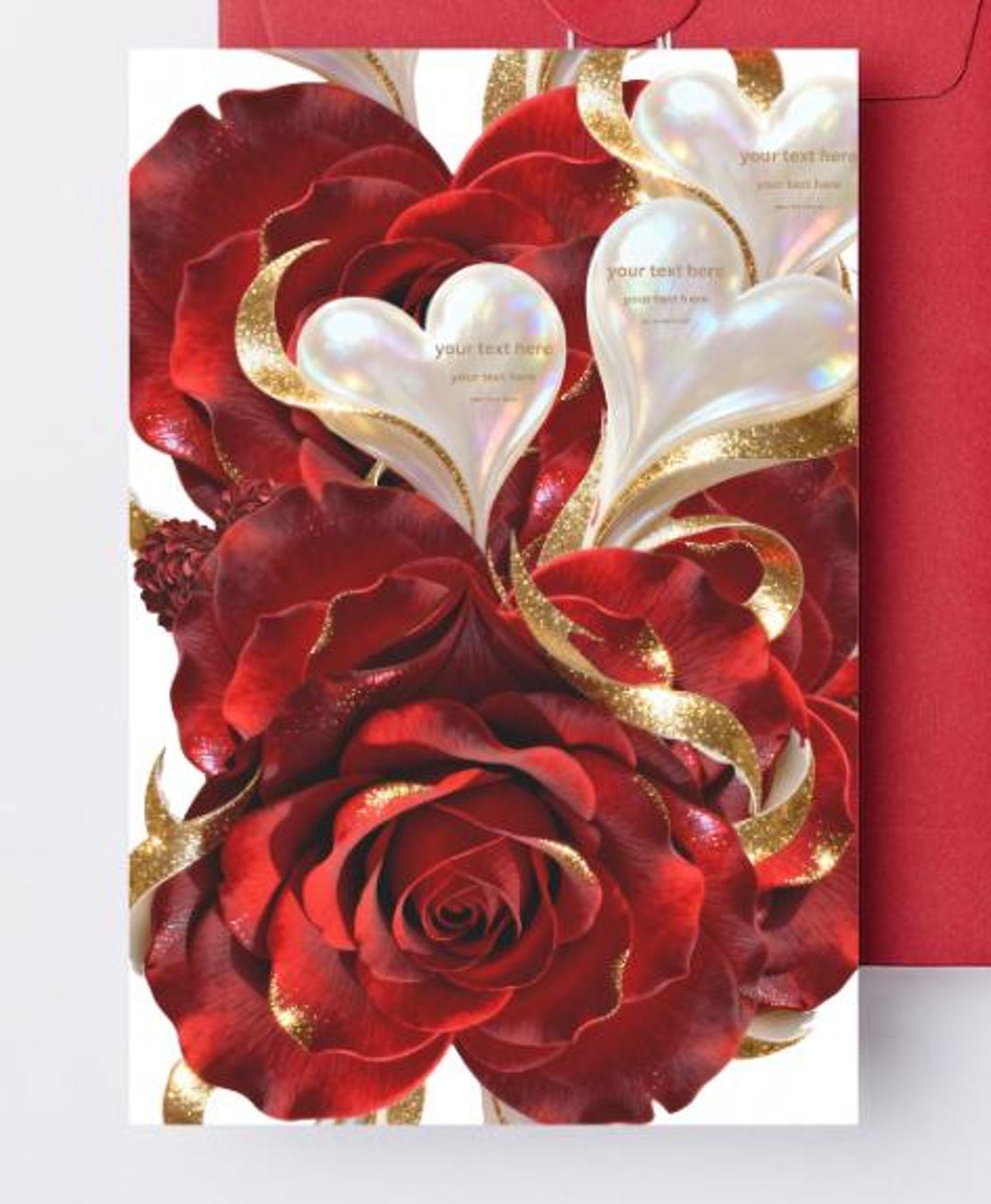 Personalised Red Rose Heart Card | Romantic Love Greeting | Valentine ...