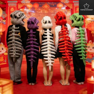 Dinosaur Skeleton Headgear Pillow with Sound Party Cosplay & Sofa Lounging