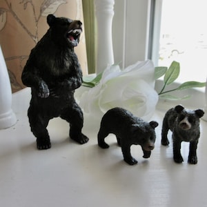 Miniature Animal Black Bear Resin Fairy Garden Figurine Tier Tray