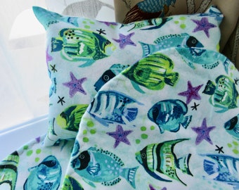 Pillow Burp Cloth Infant Toddler Gift Set Baby Sea Life Ocean Fish