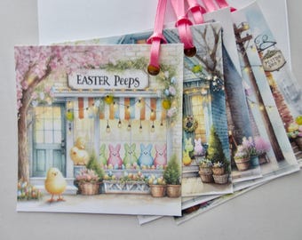 Easter Candy Shop Tags, Cards, Gift, Thank You, Wedding, Birthday, Table Lunch Box Lot of 5 (#1)