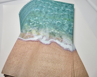 Paper Napkins Party Cocktail Luncheon Dinner Picnic Guest Decoupage Beach Sand lot of 5