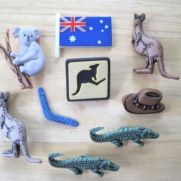 Australia Novelty  Embellishment Buttons