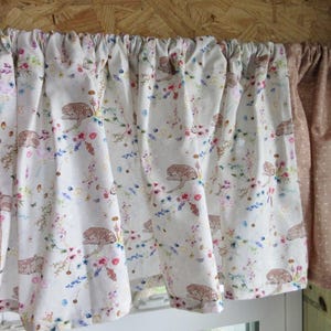 Curtain Cafe Valance Window Treatment Floral Woodland Deer 82&quot;
