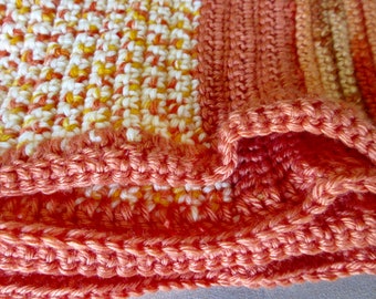 Blanket Orange Afghan, Lap, Baby, Throw