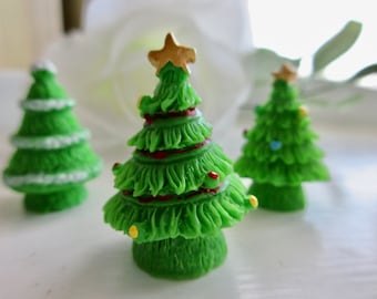 Christmas Trees Miniature Fairy Garden Set of 3