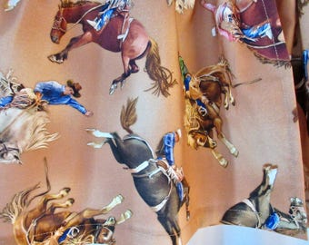 Cowboy Horses Brown Curtain Cafe Valance Kids Room Kitchen Bathroom Bedroom Family Room
