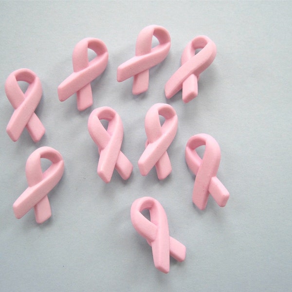 Pink Breast Cancer Ribbon Novelty Craft Sewing Embellishment Buttons