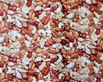 Food Cotton Fabric Mixed Nuts Elizabeths Studio by the half yard