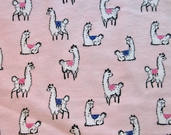 Fabric Flannel 5 pieces Pink Llamas