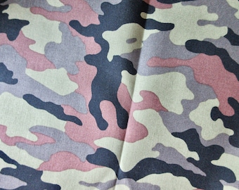 Cotton Fabric Green Camouflage David Textiles by the half yard