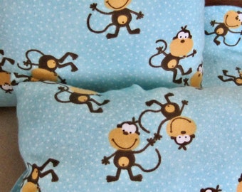Burp Cloth Pillow Monkeys Jungle Flannel
