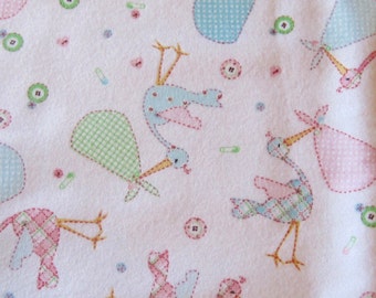 Baby Neutral Gender Stork Flannel Burp Cloths