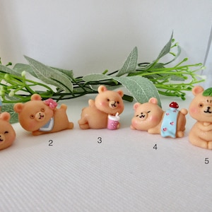 SALE Bears Resin Miniature Fairy Garden Figurine Woodland Animal Cake Toppers