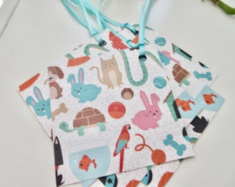 Tags Pets Animals Bunny Turtle Lunch Box Notes Card Enclosures
