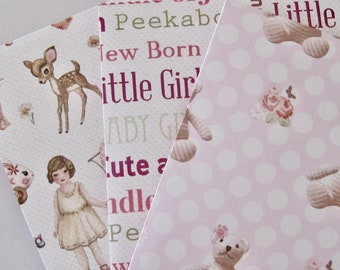 Stationary Set Pink New Baby Girl Envelopes A7 Cardstock Invitation Announcement