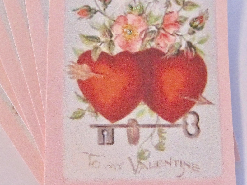 Birthday Wedding Valentine Hearts Gift Tags Thank You Hang Tags Lot of 6