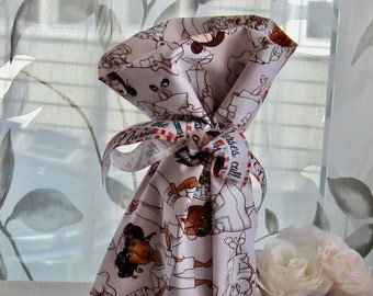 Gift Bag Nurses Wine Bottle Fabric with Decorative Ribbon