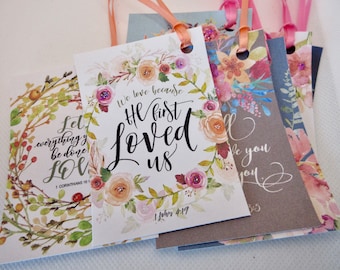 Christian Religious Thank You, Wedding, Birthday, Hang Tags Junk Journal Ephemera Lot of 8