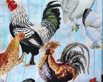 Chicken Cotton Fabric Timeless Treasures by the half yard